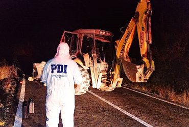 PDI investigan homicidio del conductor de una retroexcavadora, que fue acribillado en Quilimarí
